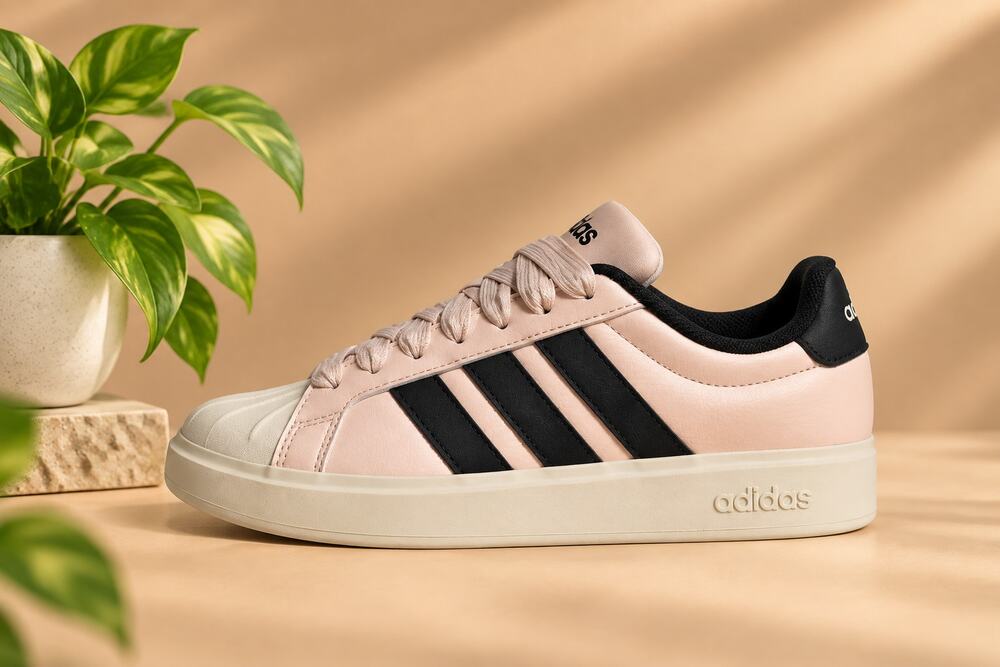 NWT adidas Women's Streettalk Sneakers Blush Pink Black White Size 7